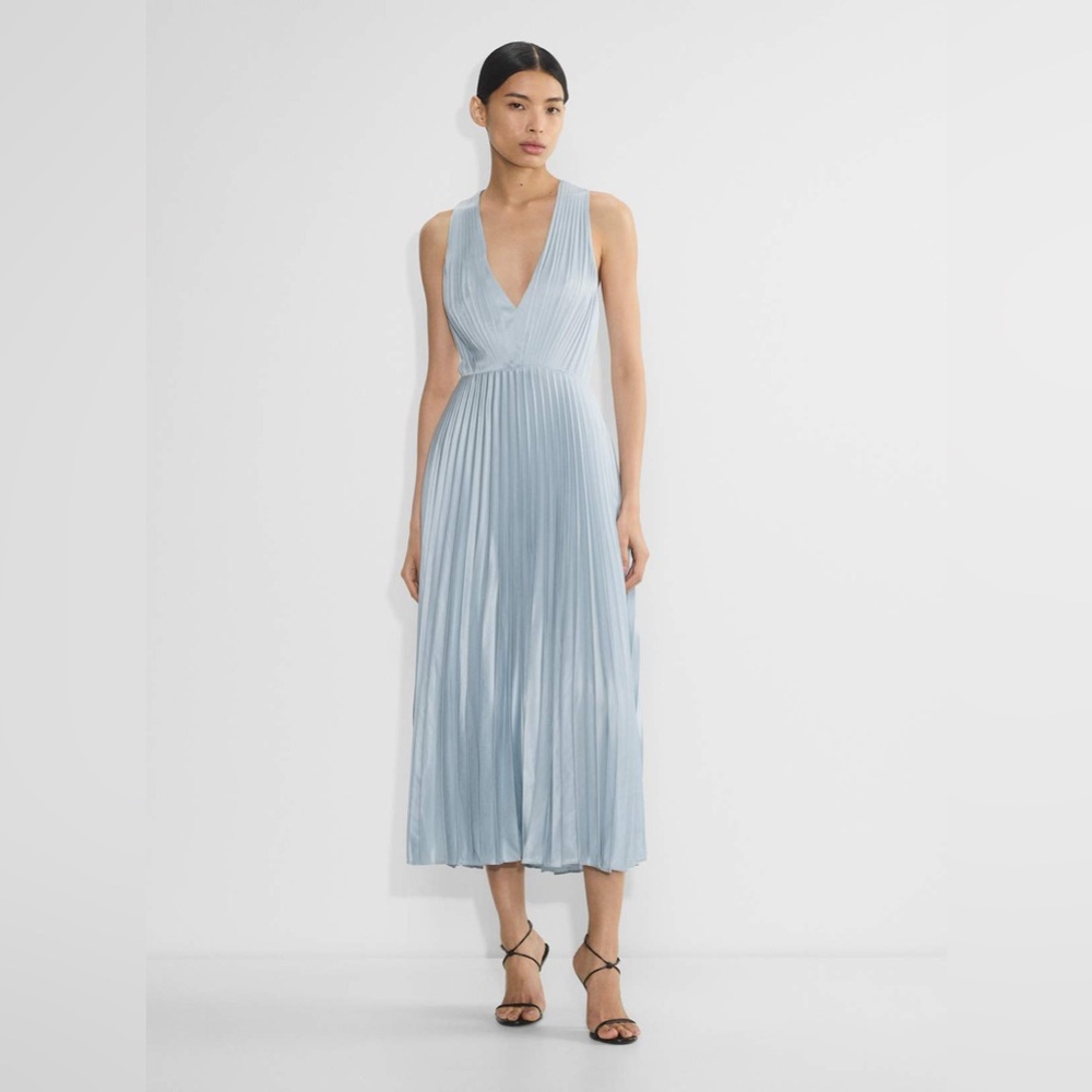 Aritzia TEN by Babaton Rio Satin Dress - Dew Blue - 4